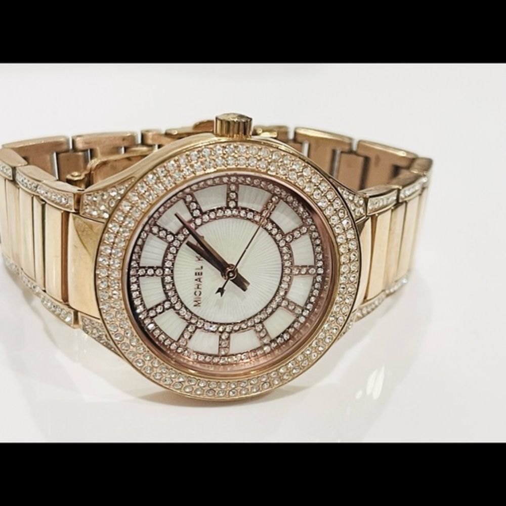 MICHAEL KORS Mini Kerry Mother of Pearl Dial Rose Gold-Tone Ladies Watch MK 3443 - Picture 4 of 5